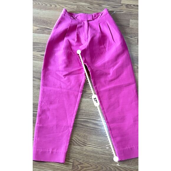 Alemais BLAIRE COTTON & SILK PANTS IN FUCHSIA size 4 / small - Picture 3 of 14